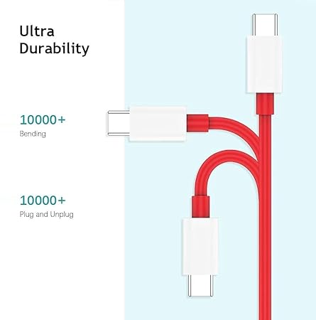 Type-C to Type-C Cable for Tata Nexon Original USB Data & Charging Cable | Fast Charging Cable 60W High Speed (Red)