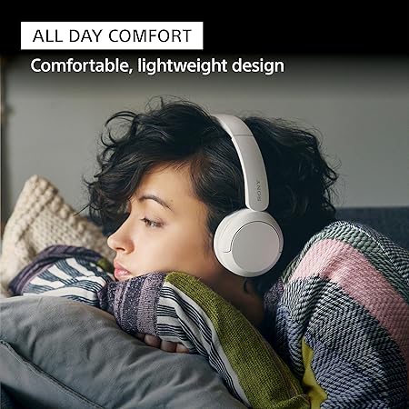 Sony WH-CH520 Wireless Bluetooth Headphones with Mic, Up to 50Hrs Battery, Voice Assistant, Customized EQ-White - Rajputtrade