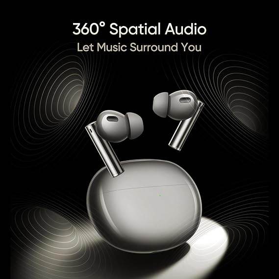 Ear Buds Air 6 Pro with Dual Drivers(11Mm+6Mmtweeter),40 Hrs Play Time,Fast Charge,50 Db ANC - Rajputtrade