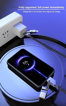 USB C Cable, 4-in-1 USB-C Cable (3.3ft), 100W USB-C Charger Cable, MacBook, iPad, iPhone, Samsung - Black - Rajputtrade