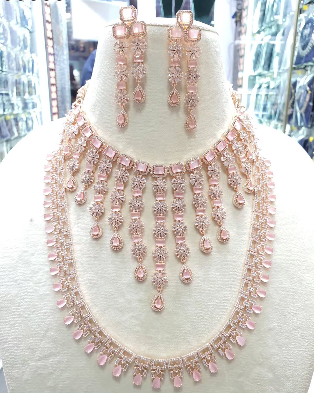 Stunnig Jewellery Set for Women American Diamond Combo of Choker Necklace Set with Earrings, - Rajputtrade