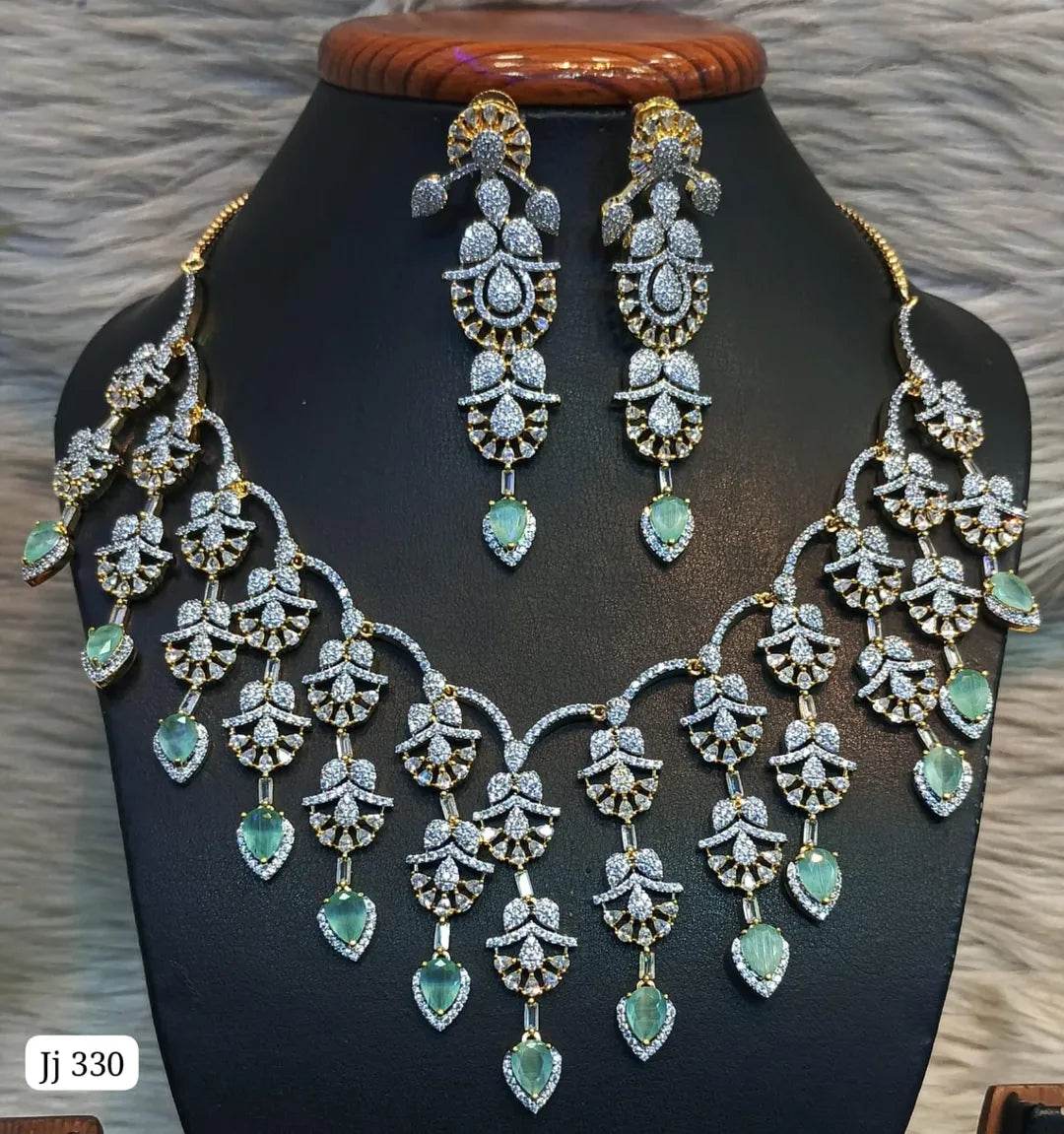 Fashion Latest Gold Plated Pearl Stylish Fancy Wedding Necklace Jewellery Set for Women - Rajputtrade
