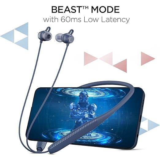 boAt Rockerz 255 Max, 60HRS Playtime, EQ Modes, Power Magnetic Earbuds (Space Blue) - Rajputtrade