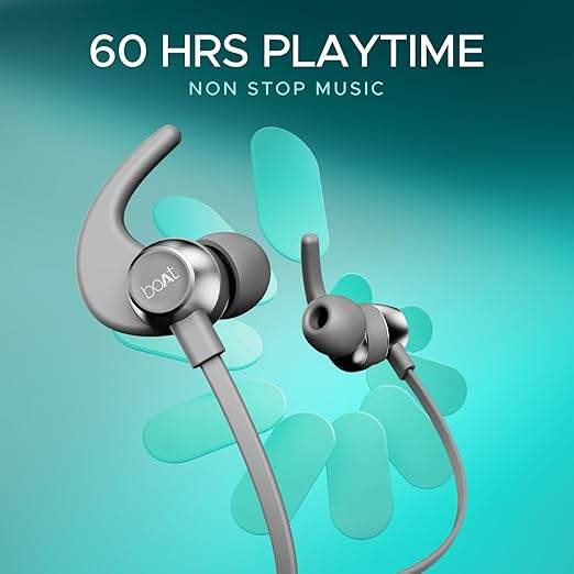 boAt Rockerz 255 Pro+, 60HRS Battery Ear Bluetooth Neckband (Cosmic Grey) - Rajputtrade
