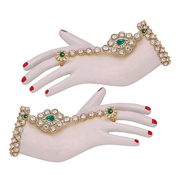 Jewellery Wedding Designer Gold Plated Dulhan Choker Bridal Set with sheeshpatti for Girls & Women - Rajputtrade