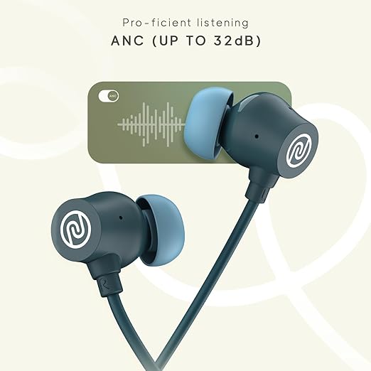 Noise Airwave Pro Bluetooth in Ear Neckband with Upto 32 dB ANC (Metallic Green) - Rajputtrade