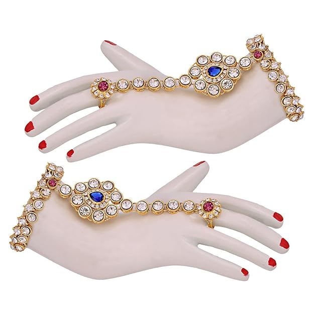 Jewellery Wedding Designer Gold Plated Dulhan Choker Bridal Set with sheeshpatti for Girls & Women - Rajputtrade