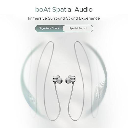 boAt Rockerz 255 Z Plus, AI-ENx Tech, Spatial Audio, BT v5.3, Bluetooth Neckband, Wireless with Mic Earphones (Slate Grey) - Rajputtrade