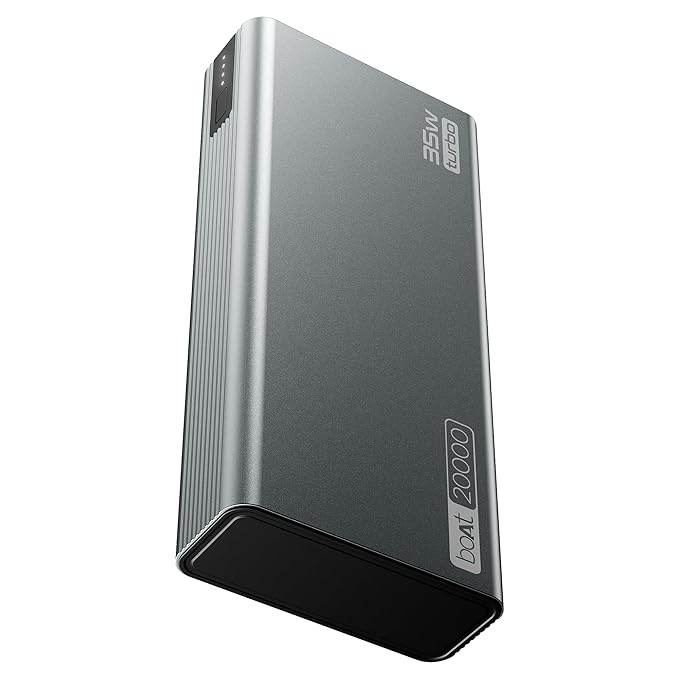 boAt PB435 Turbo 35W Power Bank with 20000mAh (Stone Grey) - Rajputtrade