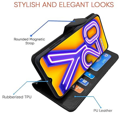Vivo Y12s / Y20 / Y20i / Y20G Flip Case Leather Finish (Flip Black)