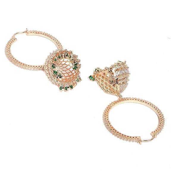 Necklace With Earring Jewellery Set For Woment and Girl (Rose Gold Pink) - Rajputtrade
