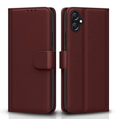 Samsung Galaxy A05 / M05 / F05 | Flip Cover Leather Finish (Flip Brown)
