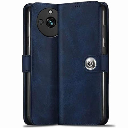 Realme 11 Pro / 11 Pro Plus/Narzo 60 Pro 5G | Genuine Leather Finish (Flip Blue)