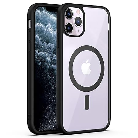 iPhone 11 Pro Max Back Case Cover | Scratch-Resistant Back Case Cover | Compatible with MagSafe | Black