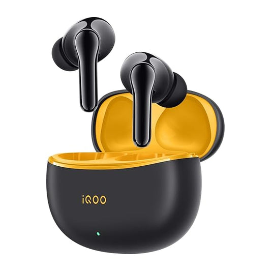 iQOO TWS 1e in-Ear Earbuds with Mic, Upto 30dB Active Noise Cancellation, 3 Hours Playtime, with Upto 42 hrs Playback time (Flame Yellow) - Rajputtrade