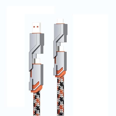 4 in 1 charging cable - C type cable fast charging -1.5m 60W with type c to lightning cable (SILVER)