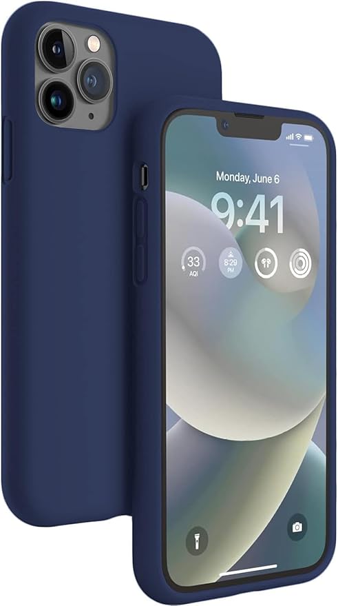 iPhone 11 Pro 5.8 inch, Shockproof Slim Back Cover Liquid Silicone Case - Blue