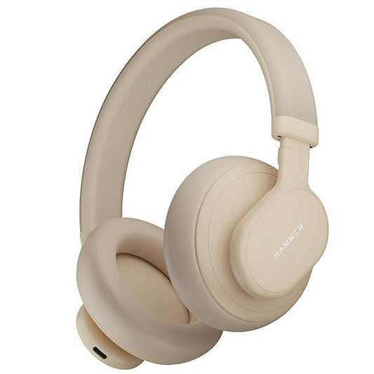 HAMMER Bash Max Over The Ear Wireless Bluetooth Headphones with Mic, Upto 40 Hours Playtime, Bluetooth 5.3, Workout/Travel (Apricot) - Rajputtrade