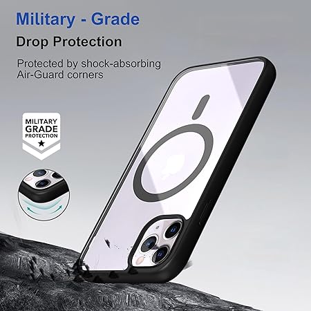 iPhone 11 Pro Max Back Case Cover | Scratch-Resistant Back Case Cover | Compatible with MagSafe | Black