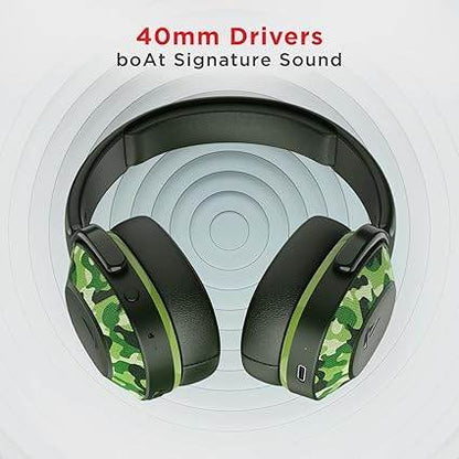 boAt Rockerz 425 Bluetooth Wireless On Ear Headphones Signature Sound, ASAP Charge, 25H Playtime (Army Green) - Rajputtrade