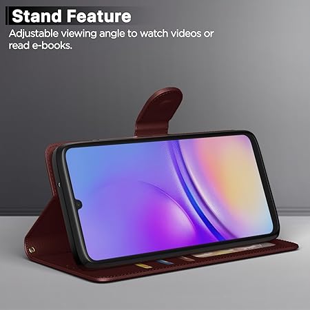 Samsung Galaxy A05 / M05 / F05 | Flip Cover Leather Finish (Flip Brown)