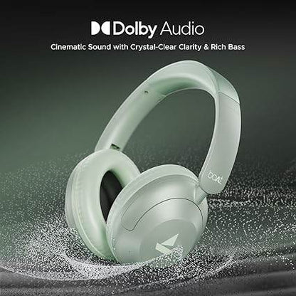 boAt New Launch Rockerz 650 Pro, Touch/Swipe Controls, Dolby Audio, 80Hrs Battery, Wireless Headphone with Mic (Green) - Rajputtrade