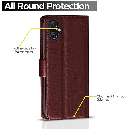 Samsung Galaxy A05 / M05 / F05 | Flip Cover Leather Finish (Flip Brown)