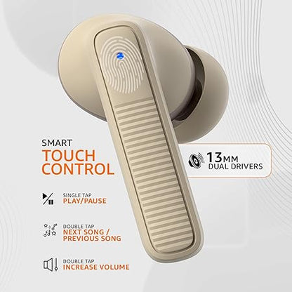 TWS in-Ear Earbuds (AB-T17) with Fast Charging up to 70 Hours of Playtime (Beige) - Rajputtrade
