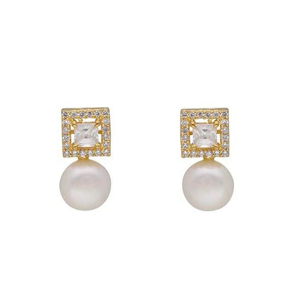 Freshwater White Pearl Pendant Necklace set (White) - Rajputtrade
