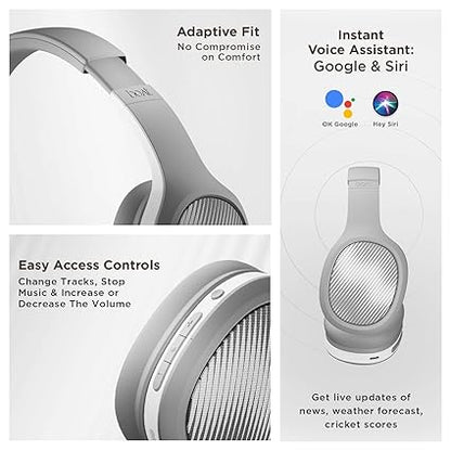 boAt Rockerz 460 Wireless Over Ear Headphones w/Up to 30hrs Playtime, 40mm Drivers (White)