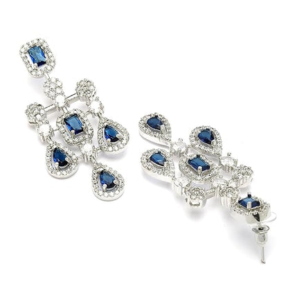 Necklace with Earring Jewellery Set for Girls and Women (Blue) - Rajputtrade