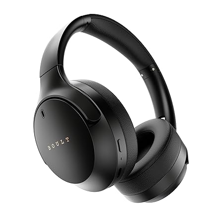 Boult Q Over Ear Bluetooth Headphones with 70H Playtime, 40mm Bass Drivers, Zen™ ENC Mic, Type-C Fast Charging (Black)