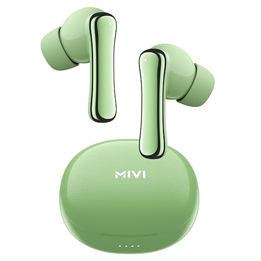 Mivi DuoPods i2 Pro [New Launch], InstaCharge HD Clear Calling Bluetooth in Ear Earbuds, 60 Hours+ Long Playtime (Green) - Rajputtrade