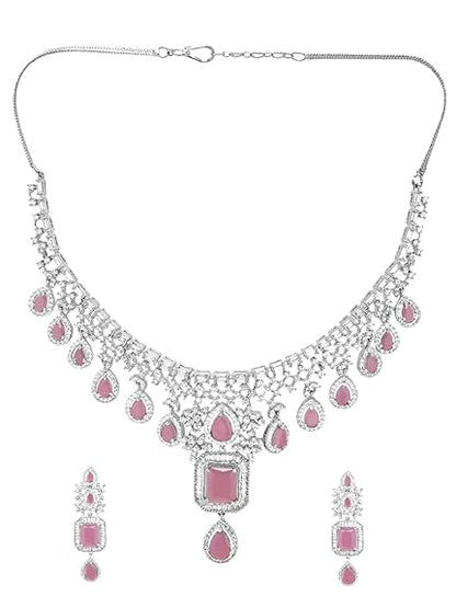 Rose Gold Plated Handcrafted Artificial Jewelry Set- Earrings For Women and Girls - Rajputtrade