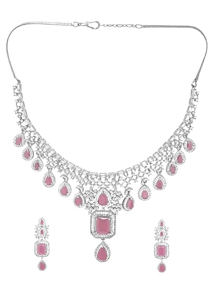 Rose Gold Plated Handcrafted Artificial Jewelry Set- Earrings For Women and Girls - Rajputtrade