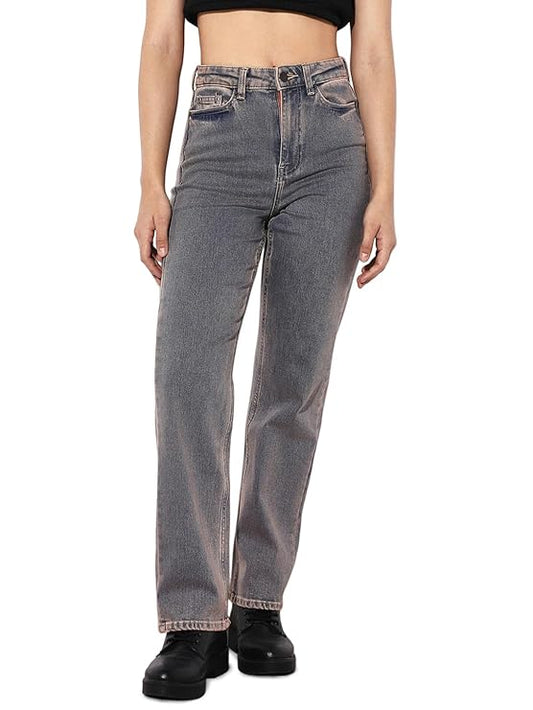 Women's Straight Jeans, Dusted Clay (Size 34) - Rajputtrade