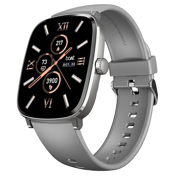boAt Ultima Regal w/ 2.01”(5.10 cm) Crystal-Clear AMOLED Display, Fitness Smart Watch for Men & Women (Cool Grey) - Rajputtrade