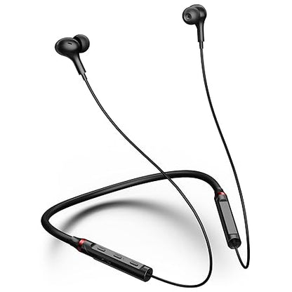 Neckband Bluetooth Headphones Wireless Earbuds for Samsung S25 Ultra S24 S23 FE S22 A53 A14 (Black) - Rajputtrade