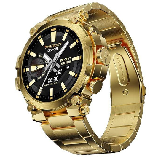 Fire-Boltt Dominian 36.3mm (1.43 inch) AMOLED Display, IP67, Weather Updates (Gold) - Rajputtrade