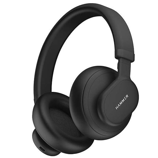 HAMMER Bash Max Over The Ear Wireless Bluetooth Headphones with Mic, Upto 40 Hours Playtime (Black) - Rajputtrade