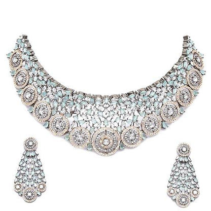 Choker Necklace with Earrings Jewellery Set with Girls and Women - Rajputtrade