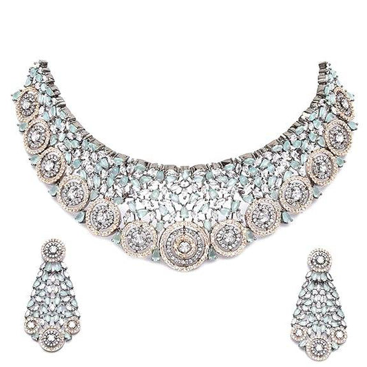 Choker Necklace with Earrings Jewellery Set with Girls and Women - Rajputtrade