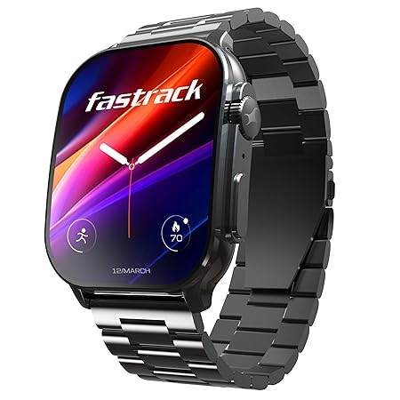 Fastrack Astor FS2 Pro Smart Watch, 1.96” AMOLED Display, 410 * 502 Pixel Resolution, Upto 5 Day Battery, IP68 (Gun) - Rajputtrade