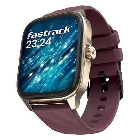 Fastrack New Astor FS1 PRO Smart Watch, Large Super AMOLED Display (1.97") AOD, Smartwatch Faces, IP68 (Wine Red) - Rajputtrade