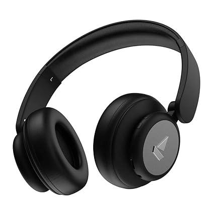 boAt Rockerz 450, 15 HRS Battery, 40mm Drivers, Padded Ear Cushions Wireless Headphone with Mic (Luscious Black)