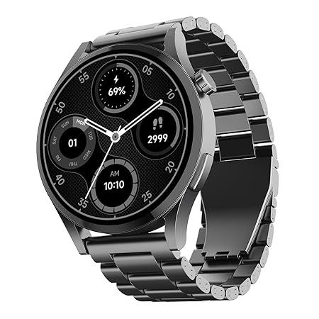 boAt Lunar Embrace w/ 1.51" (3.8 cm) AMOLED Display, BT Calling, Smart Watch for Men & Women(Steel Grey)