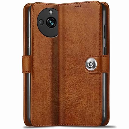 Realme 11 / 11 Plus/Narzo 60 Pro 5G | Genuine Leather Finish (Flip Brown)