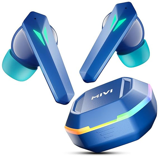 Mivi Commando X7 [Just Launched] Gaming in Ear Earbuds: 35ms Low Latency, 13mm Bass Drivers, 50Hrs Playtime (Blue) - Rajputtrade