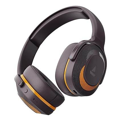 boAt Rockerz 425 Bluetooth Headphones Wireless On Ear Headphones Signature Sound, Enx Tech, ASAP Charge, 25H Playtime (Calm Orange) - Rajputtrade