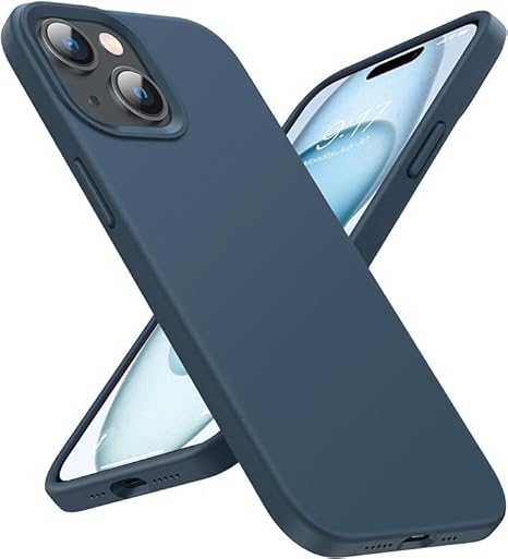 iPhone 15 Case Liquid Silicone Full Protection Shock Proof Back Cover (Blue)